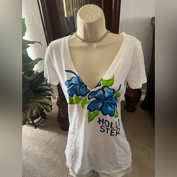 NWT Y2K Vintage Hollister V-neck top short sleeve - Picture 2 of 16